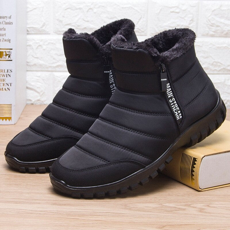 CHERY- Bottines de neige zippées en coton chaud pour femmes