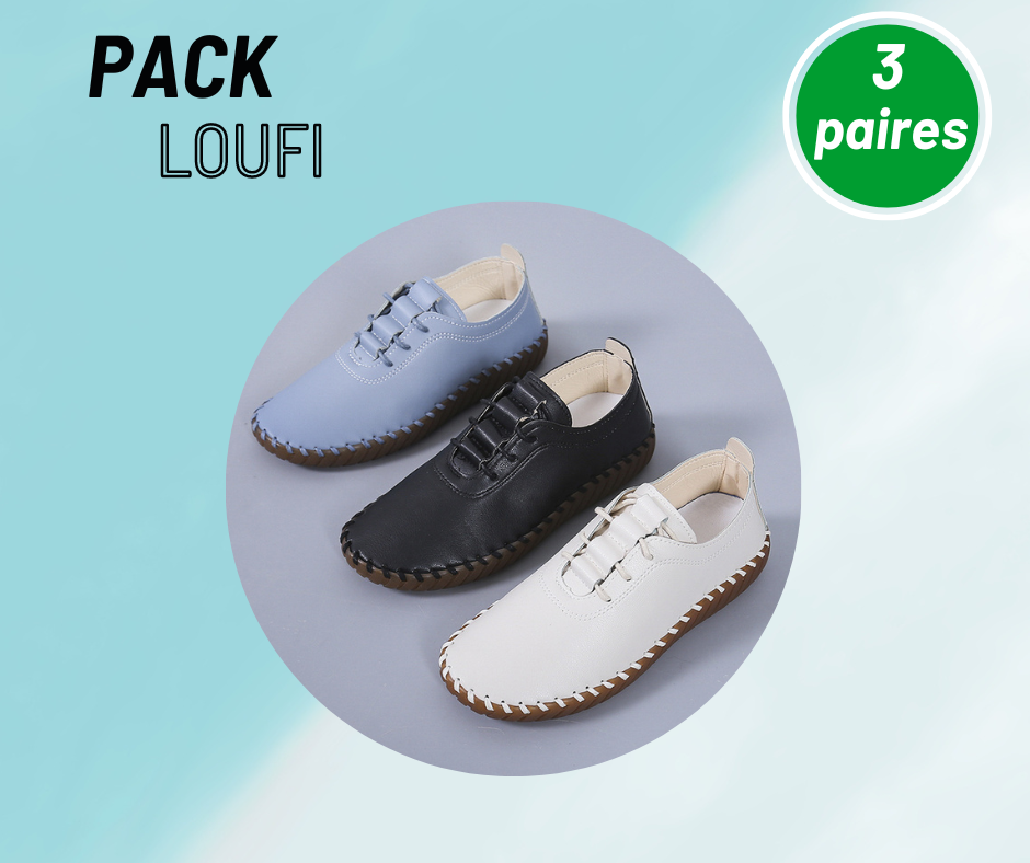 LOUFI- Chaussures légères et Antidérapantes en Cuir