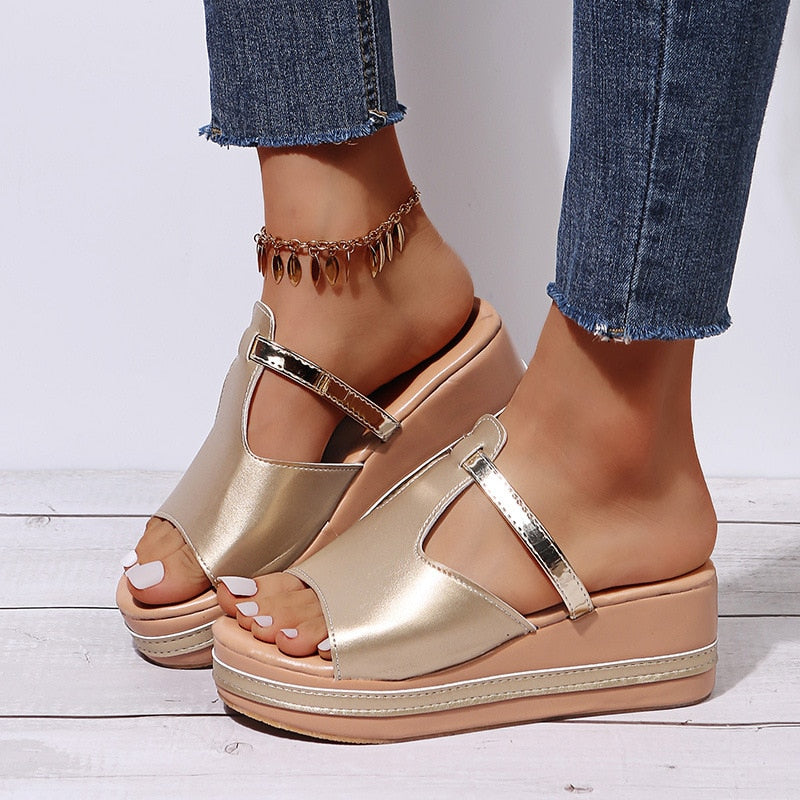 Giulia- Sandales à talons compensés pour femmes