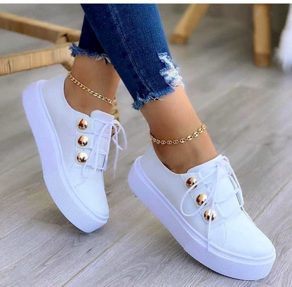 Sandrine- Chaussures en cuir plates élégantes à lacets