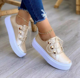 Sandrine- Chaussures en cuir plates élégantes à lacets