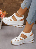Eleva- Sandales compensées confortables à bride Velcro pour femmes