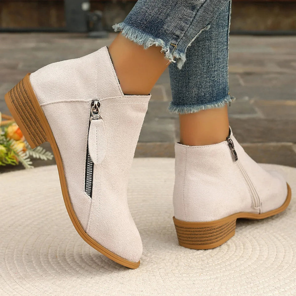 April- bottines en daim confortables et chaudes pour femmes