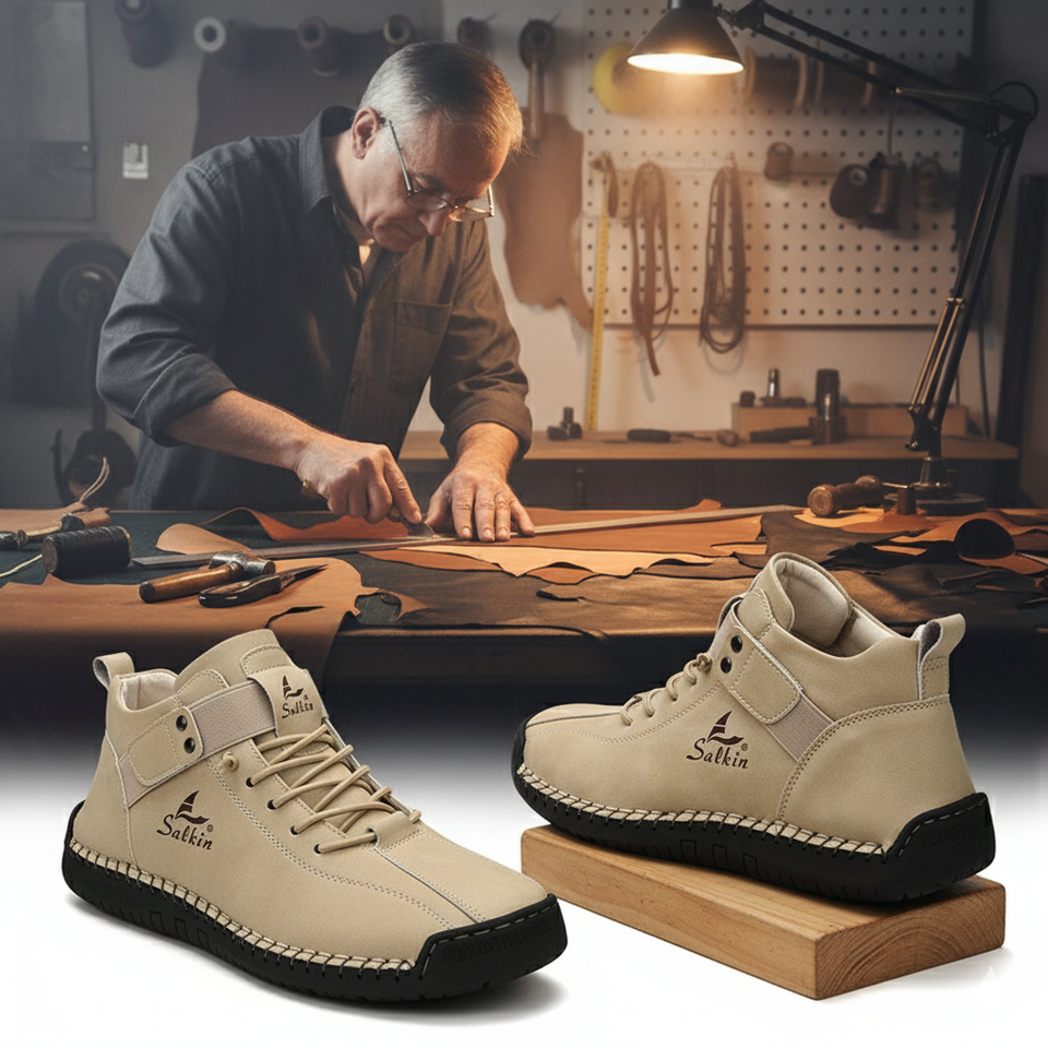 Salkin- Bottines en cuir confortables et antidérapantes pour femmes