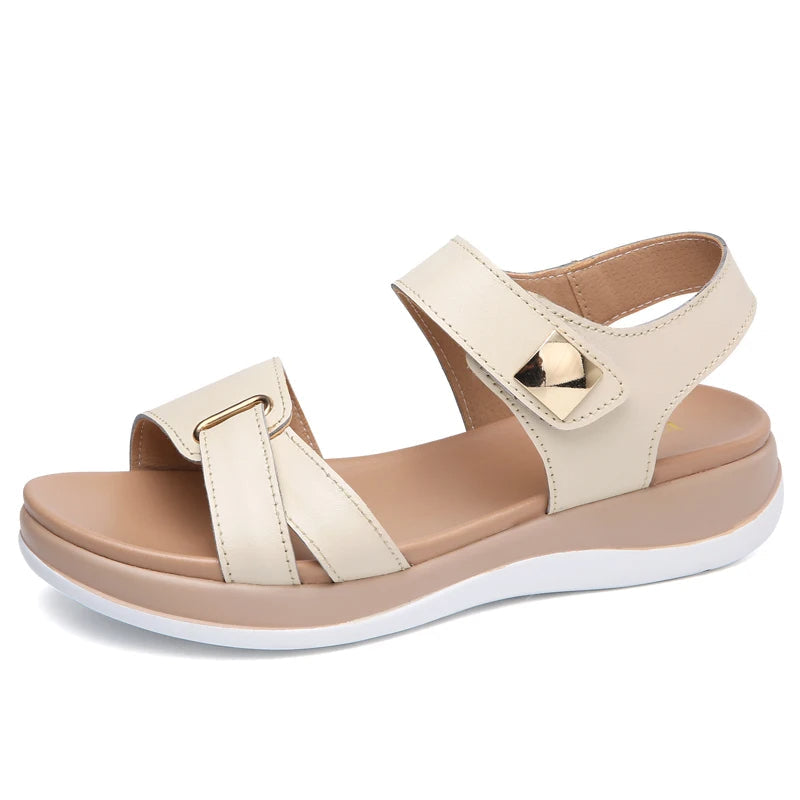 Diana- Sandales en cuir confortables et antidérapantes pour femmes