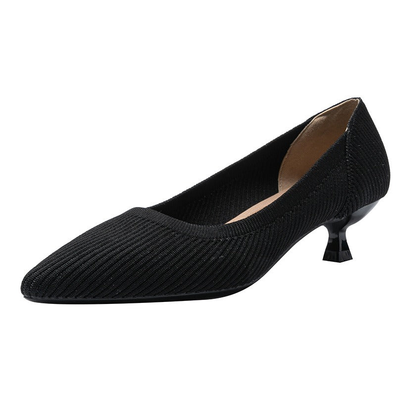Inaya- Escarpin mi- talons en tissu confortable et respirant