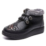 Mady- Chaussures chaudes et confortables en cuir pour femmes