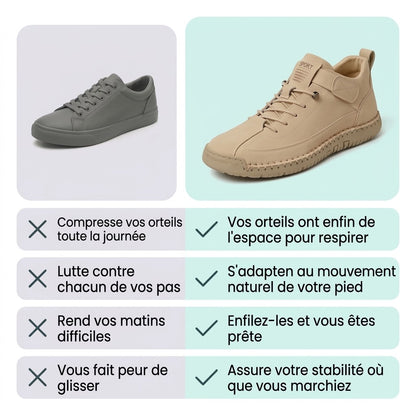 Mia- chaussures en cuir confortables et légères