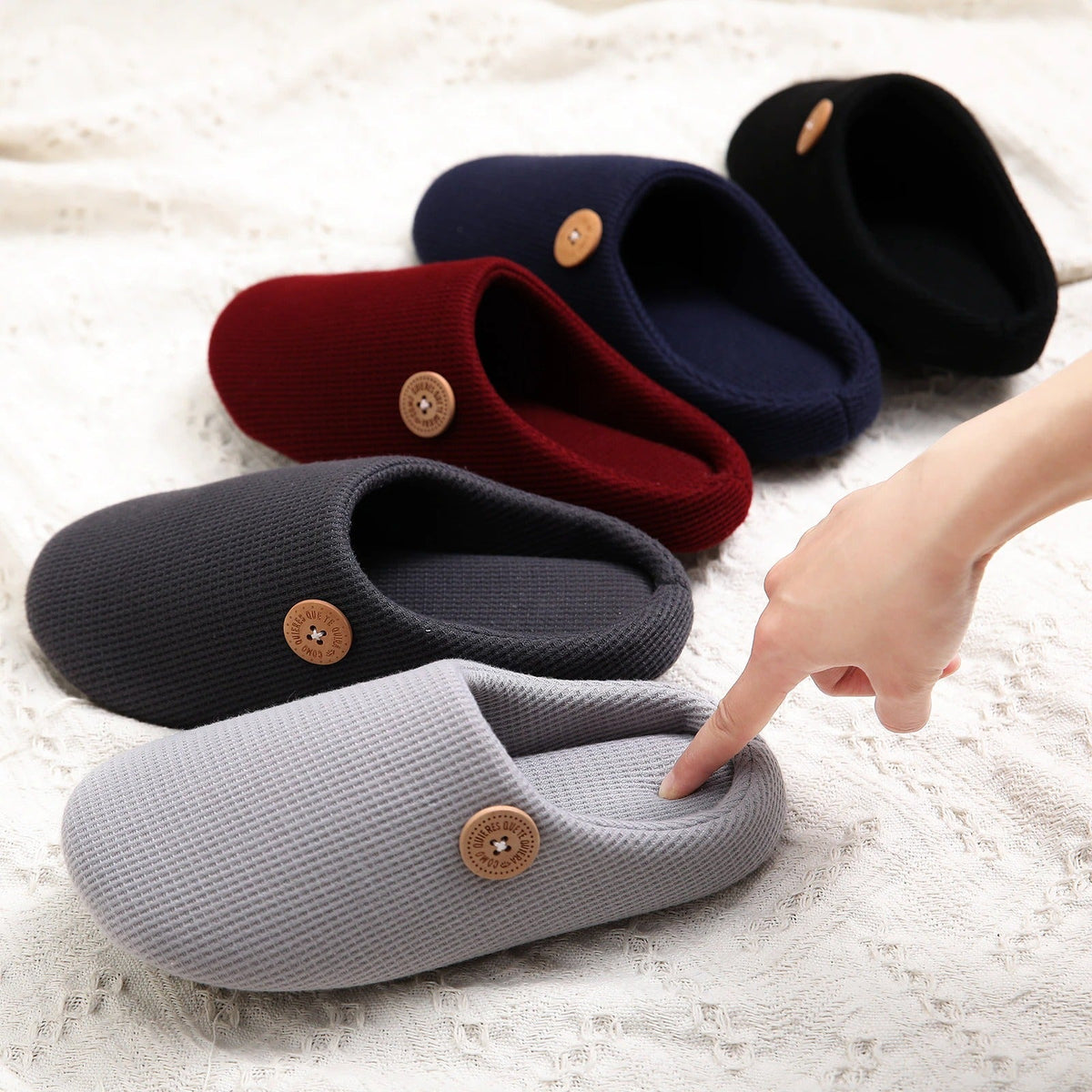 Margot- Pantoufles en coton chaud