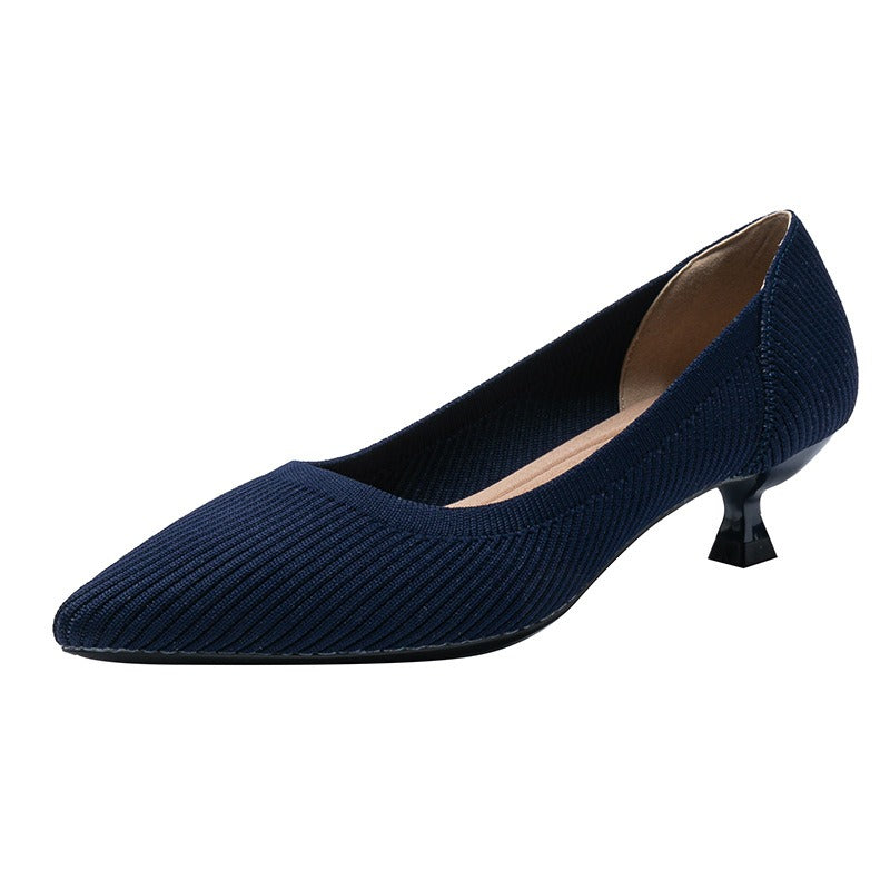 Inaya- Escarpin mi- talons en tissu confortable et respirant