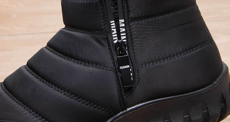 CHERY- Bottines de neige zippées en coton chaud pour femmes