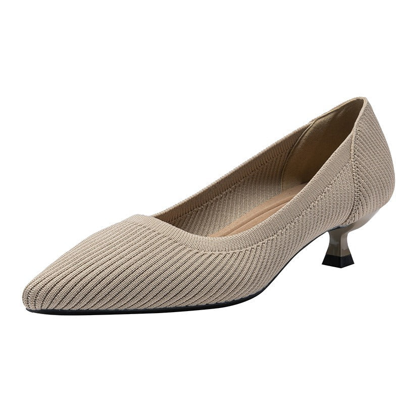 Inaya- Escarpin mi- talons en tissu confortable et respirant