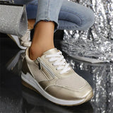 Nouvelles baskets orthopédiques à lacets et fermeture éclair latérale pour femmes