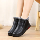 Liliane- Bottes en cuir coton imperméables et antidérapantes